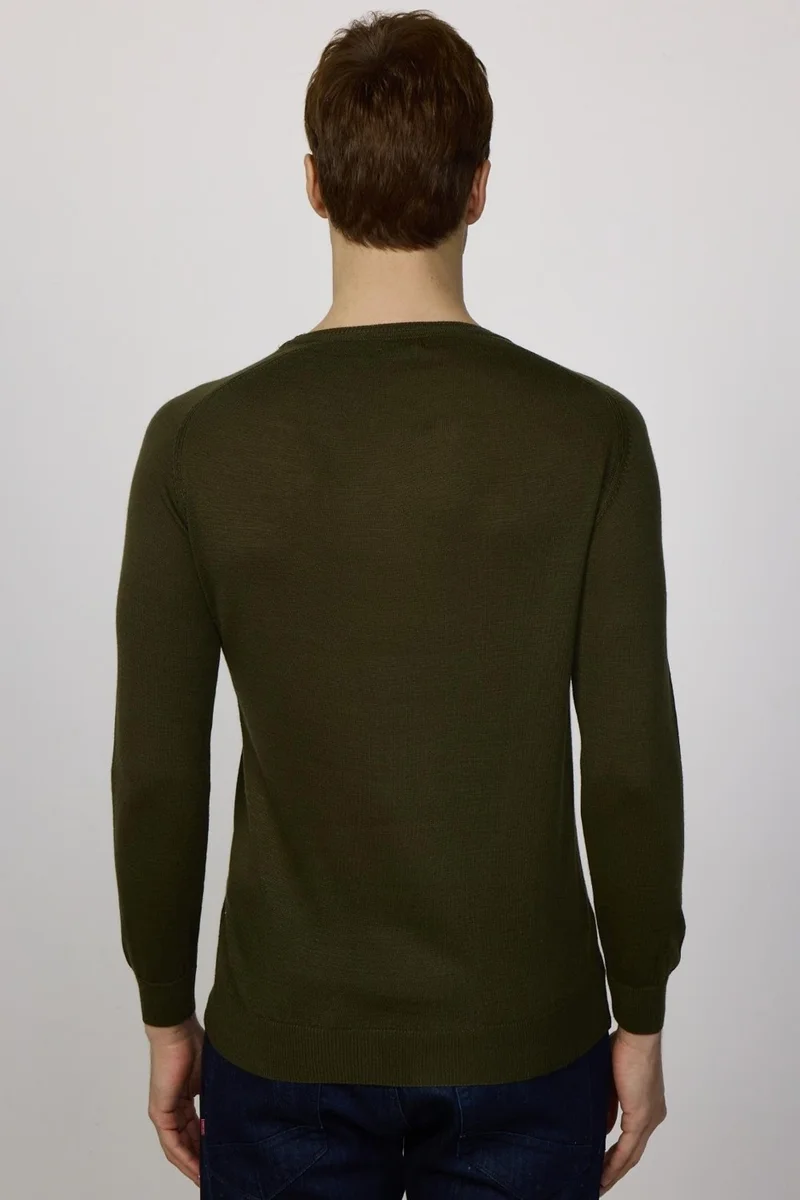 Tudors Slim Fit Slim Fit Crew Neck Plain Wool Men's Sweater