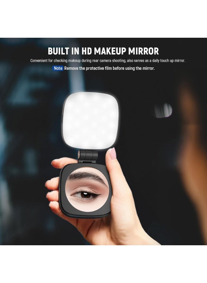 LBMT Magnetic Selfie Light Compatible for iPhone & Android, Folding 5 Led Modes with Mirror,and Rechargeable Portable Fill Light Phone for Photography/Video Recording/Conference/Vlog/Makeup（Black ） - Image 4