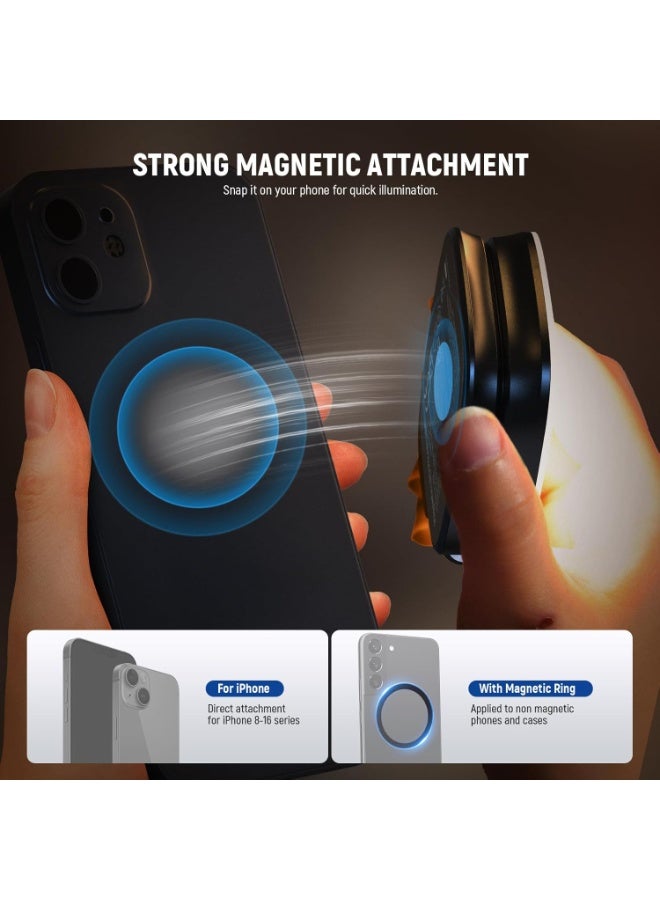 LBMT Magnetic Selfie Light Compatible for iPhone & Android, Folding 5 Led Modes with Mirror,and Rechargeable Portable Fill Light Phone for Photography/Video Recording/Conference/Vlog/Makeup（Black ） - Image 5