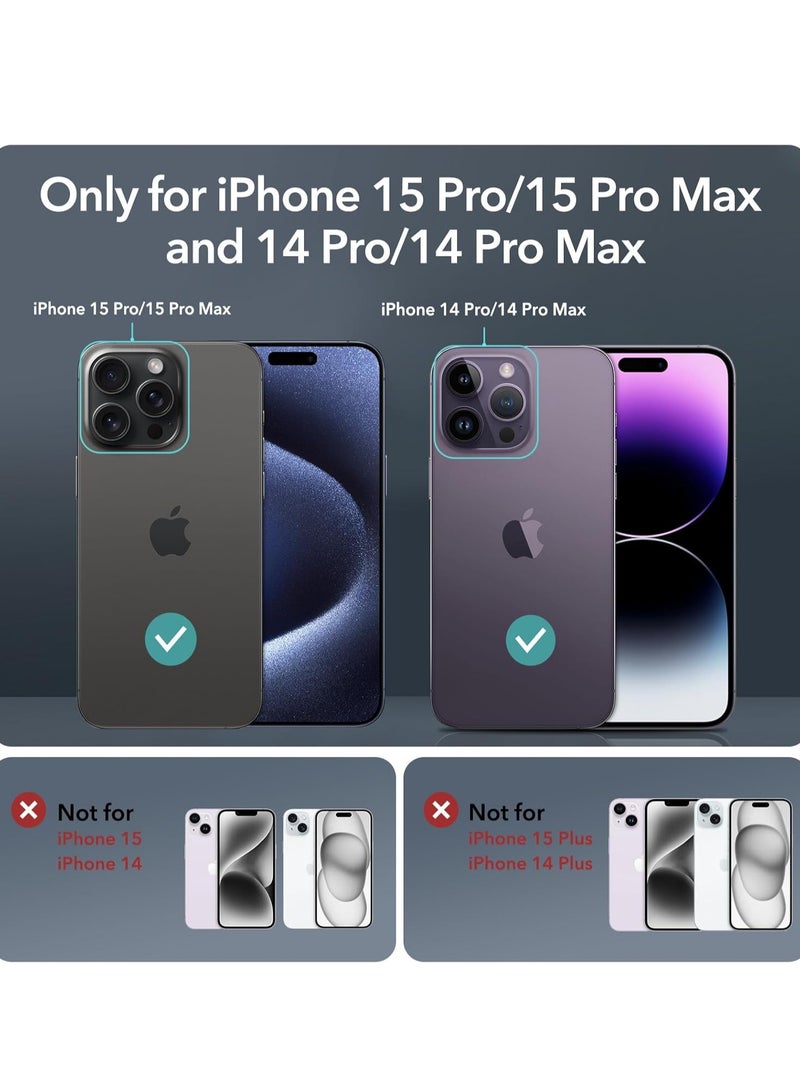 مجموعة من 2 واقي عدسة الكاميرا لهاتف iPhone 15 Pro Max/15 Pro/14 Pro Max/14 Pro، واقيات عدسة فردية فائقة الصلابة عالية الدقة، مقاومة للخدش، زجاج مقوى فائق النحافة، سلسلة Armorite - Image 4