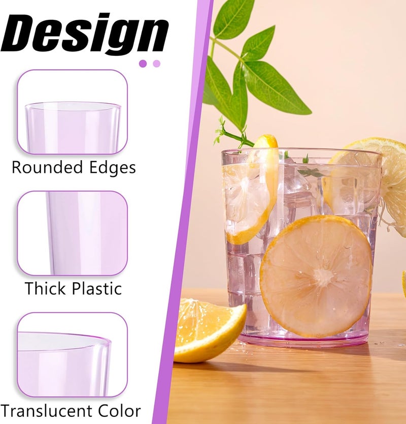 Liacere Plastic Drinking Glasses Set of 12 14 oz Purple Plastic Glasses ColorsKitchen Water Glasses Cup Bar Tumbler Glassware Set for Beer Juice Cocktail Whiskey Milk - Image 5