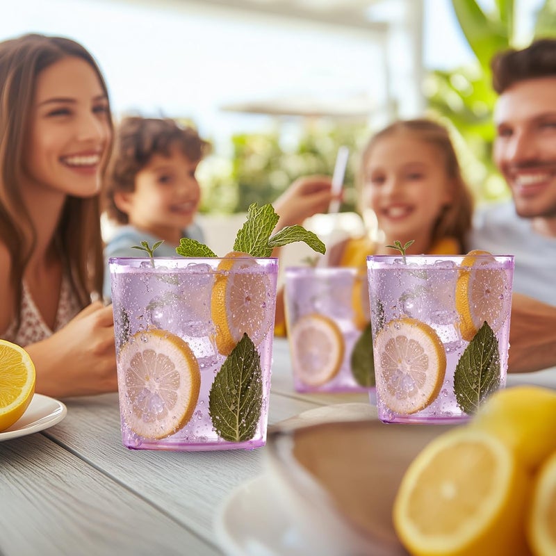 Liacere Plastic Drinking Glasses Set of 12 14 oz Purple Plastic Glasses ColorsKitchen Water Glasses Cup Bar Tumbler Glassware Set for Beer Juice Cocktail Whiskey Milk - Image 4