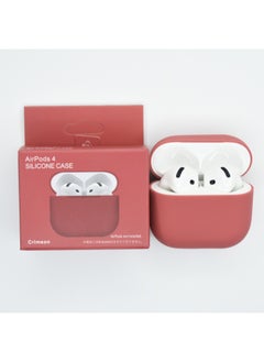 Suitable For Apple Airpods 4 Wireless Bluetooth Headset Silicone Protective Case Anti-fall Storage Bag Liquid Split-Color:Hibiscus Red-Applicable Models:Airpods 4