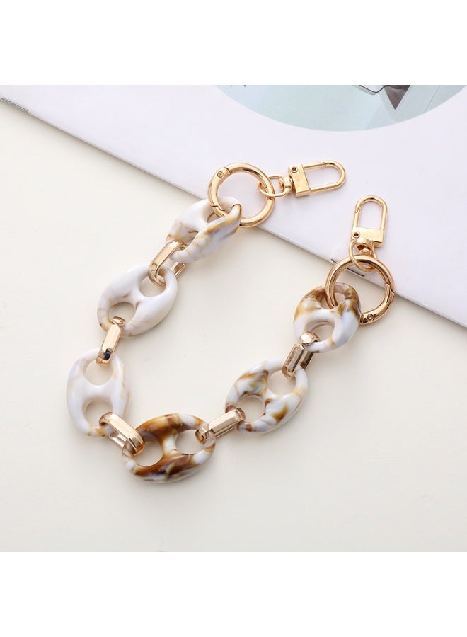 NIBEMINENT Phone Charm/ Chain Strap for Women Girls, Acrylic Leopard Pattern Cell Phone Case Lanyard Wrist Strap