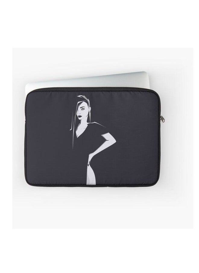 LOUD UNIVERSE - vector half anime woman Laptop Sleeve Printed - Image 1