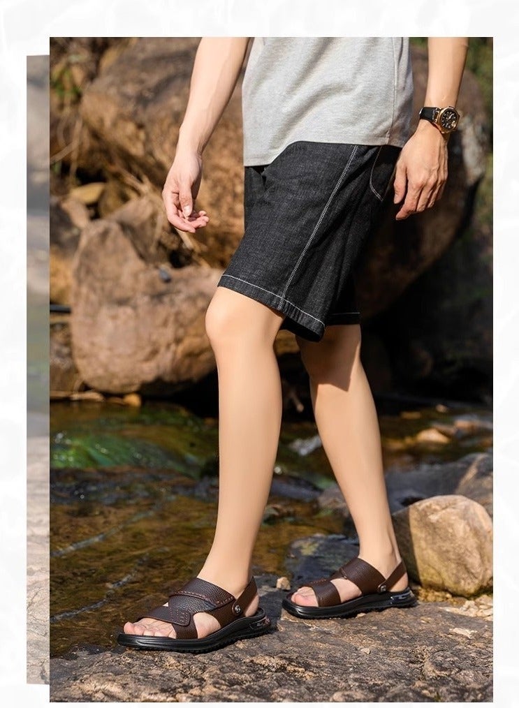 Warrior New Fashionable Leather Men's Business Slippers - Image 4