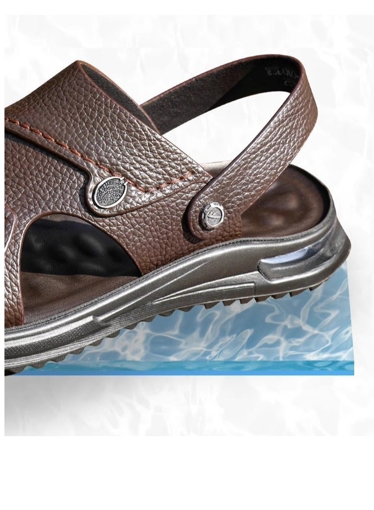 Warrior New Fashionable Leather Men's Business Slippers - Image 3