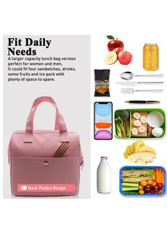 KASTWAVE Lunch Bag Bento Bag, Thickened Thermal Insulation Refrigerated Bento Tote Bag, Lunch Box Carrying Bag for Students Ladies Men Picnic Work Outdoor Pink  - Image 4