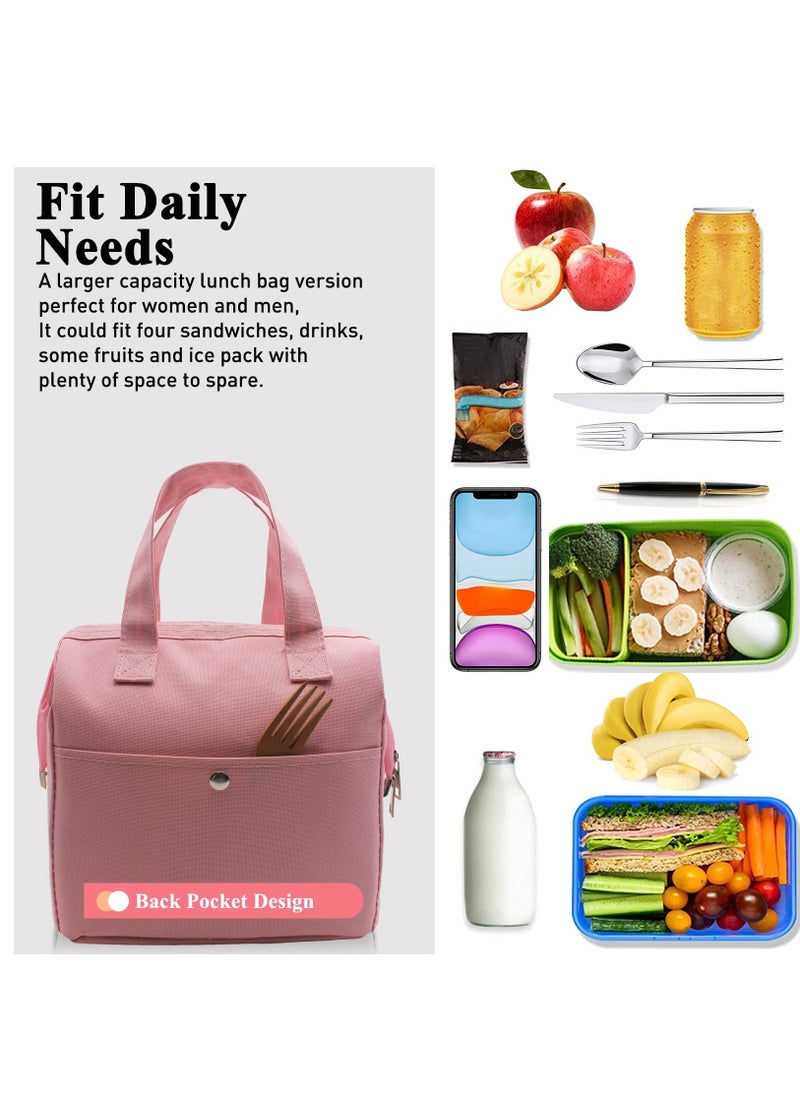 KASTWAVE Lunch Bag Bento Bag, Thickened Thermal Insulation Refrigerated Bento Tote Bag, Lunch Box Carrying Bag for Students Ladies Men Picnic Work Outdoor Pink  - Image 4