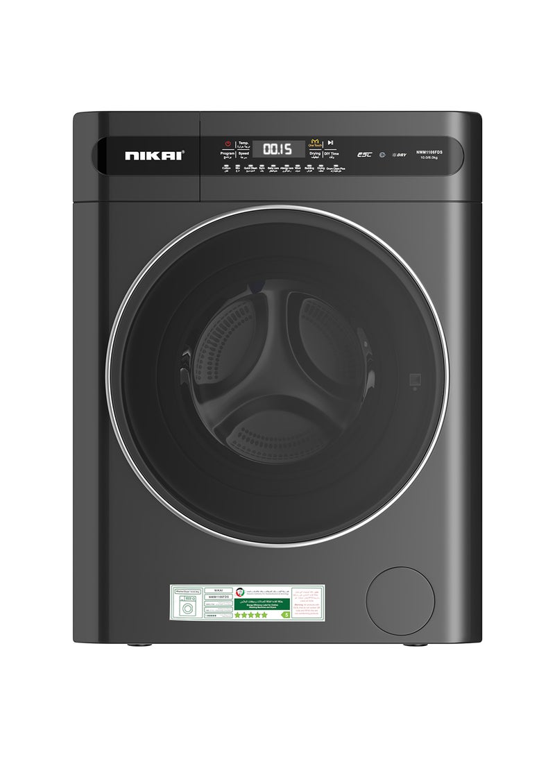 NIKAI 10/6 Premium Combo Washer Dryer With 18 Programs Digital Panel Fully Automatic 10KG Washing Machine With 6KG 100% Dryer Child Safety Lock Best For Kitchen & Home 10 kg 2000 W NWM1106FDS Blue - Image 3