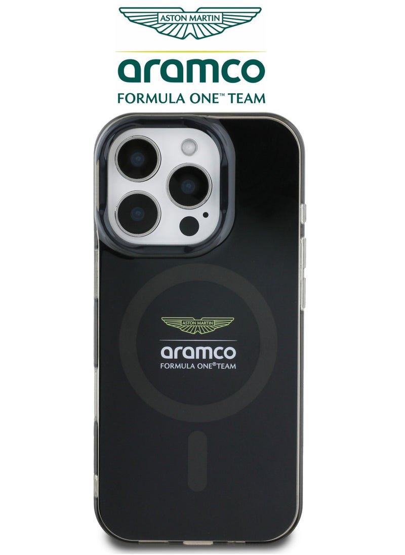 CG MOBILE iPhone 16 Pro case with strong back protection for the mobile phone. iPhone 16 Pro mobile phone case made of strong and luxurious PC/TPU. iPhone 16 Pro cover with a luxurious French design. Original cover iphone 16 pro certified by the global brand Aston Martin (Aramco). Mobile iphone cover supports wireless charging MagSafe. Black  - Image 3