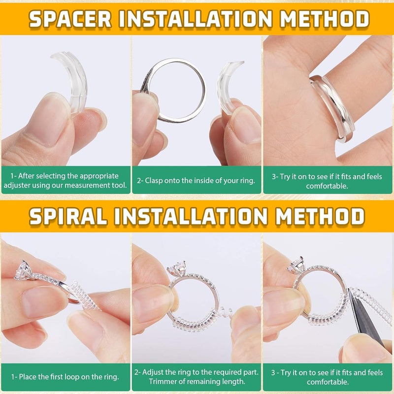 Coopache Ring Sizers for Loose Rings, 14 Pack Invisible Ring Size Adjuster Silicone, Ring Guards Spacer Tightener Resizer Fitter for Women Men, Make Ring Smaller Without Resizing Thick Band (Transparent-14PCS) - Image 5