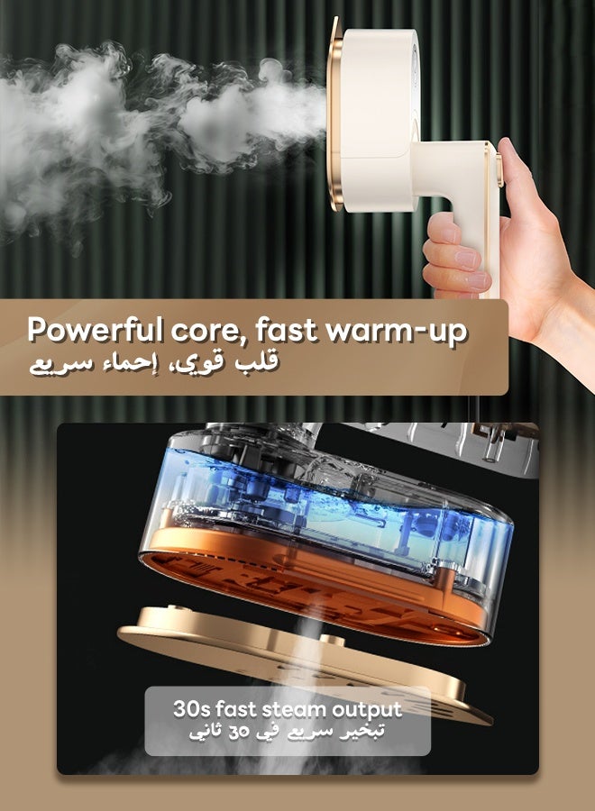 نفس مكواة بخار 3 في 1 للملابس، مكواة بخار محمولة للسفر، مكواة بخار قوية محمولة باليد، تسخين سريع في 30 ثانية لتشكيل الملابس وكيها بشكل مسطح أو تعليقها، مكواة بخار للملابس للفنادق والمنزل والمكتب - Image 5
