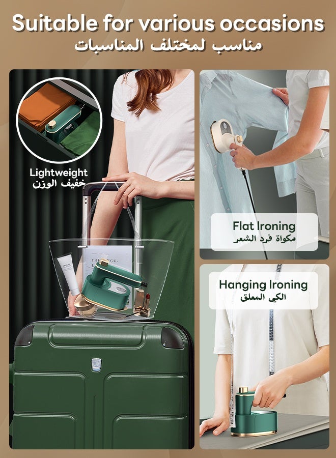 نفس مكواة بخار 3 في 1 للملابس، مكواة بخار محمولة للسفر، مكواة بخار قوية محمولة باليد، تسخين سريع في 30 ثانية لتشكيل الملابس وكيها بشكل مسطح أو تعليقها، مكواة بخار للملابس للفنادق والمنزل والمكتب - Image 4