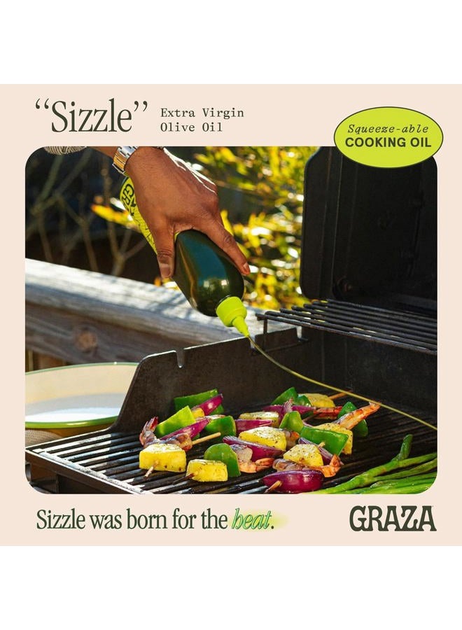 Graza Sizzle Extra Virgin Olive Oil, Cooking Oil - High Polyphenol Peak Harvest EVOO Cooking Oil in a Squeeze Bottle - Single Origin Olive Oils from Spain - 25.3 Fl Oz (750ml) - Image 2