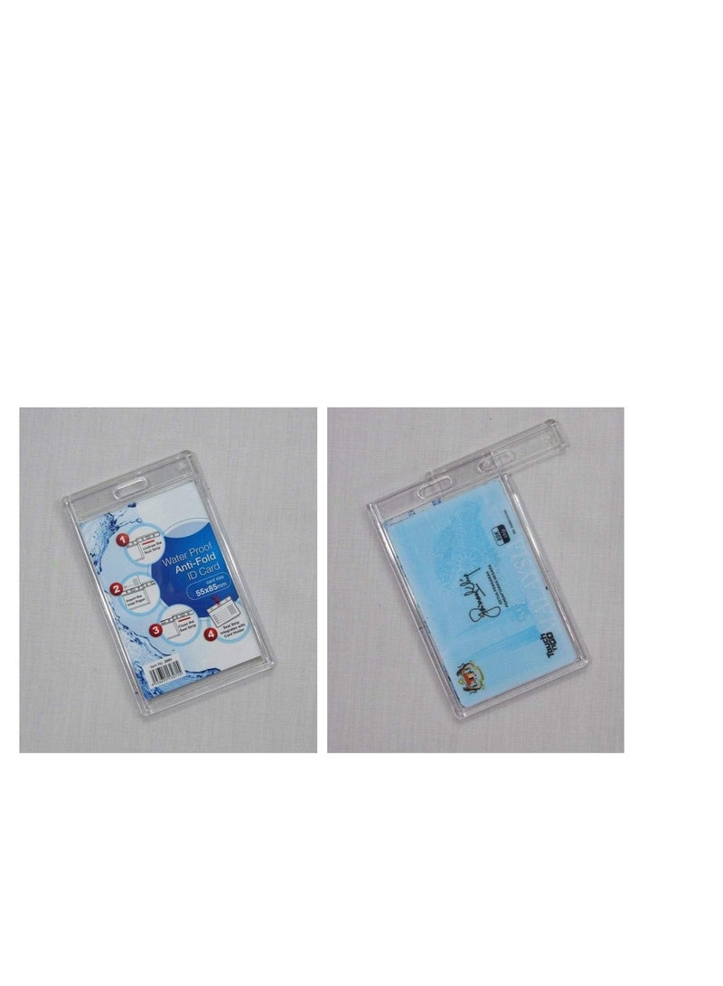 موديست حامل / شارة شفافة لبطاقة الهوية (راجع الصورة) واضحة للغاية وقابلة للقفل ومقاومة للماء للبطاقات العمودية فقط (20 قطعة) - Image 3