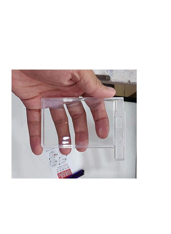 موديست حامل / شارة شفافة لبطاقة الهوية (راجع الصورة) واضحة للغاية وقابلة للقفل ومقاومة للماء للبطاقات العمودية فقط (20 قطعة) - Image 4