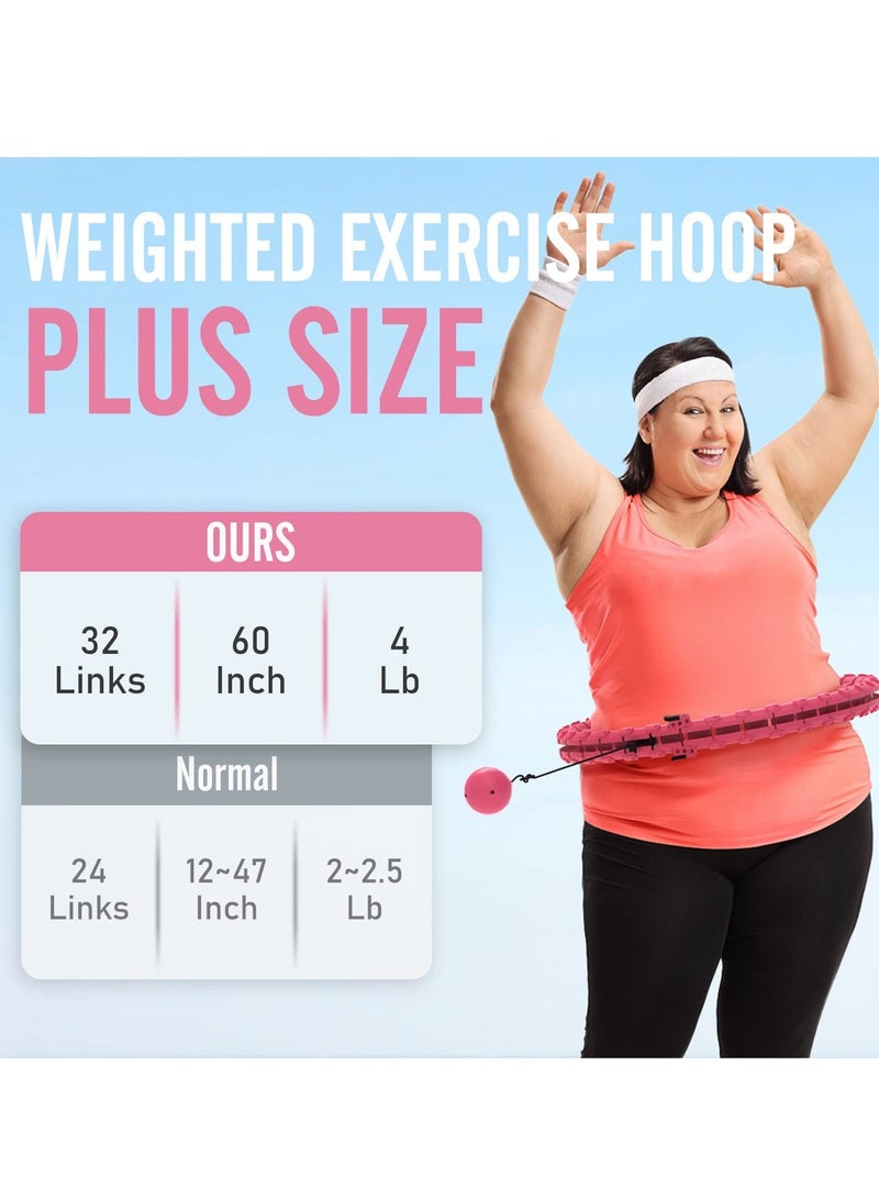 Generic Smart Weighted Hula Circle Hoop For Adults Weight Loss, With Gravity Ball, （152cm） 60-inch Waist, 32 Detachable Links  - Image 2