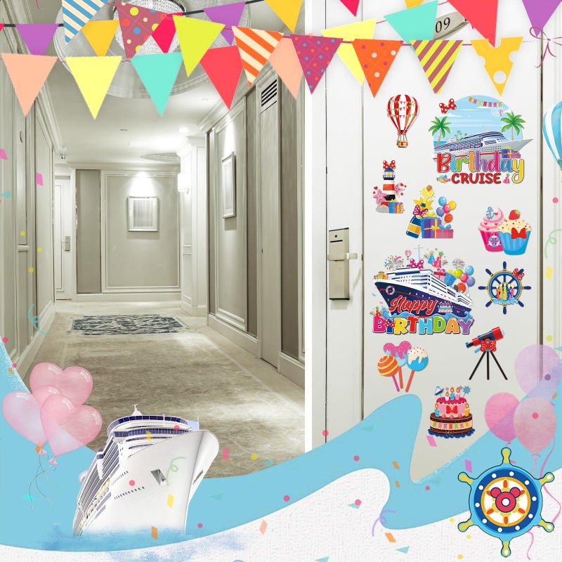 RiVolTa Mouse Birthday Cruise Decorations - 12 Pcs Ship Door Decorations Magnets Stickers Cute Mice Funny Anchor Magnetic Accessories with Pen for Cabin Stateroom Refrigerator Car Carnival Party Decor - Image 3