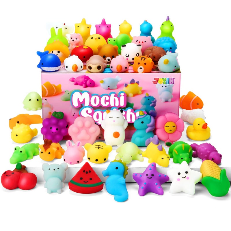 JOYIN Mochi Squishy Toy Set 100 Pack Mini Squishy Mochi Party Favors for Kids Kawaii Stress Relief Toys Basket Stuffers Goodie Bags Fillers Birthday Gifts Classroom Prizes - Image 2