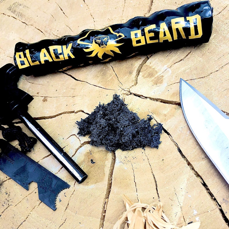 Black Beard Fire Starter Rope (1 Rope) | 100% Weatherproof Fire Starter for Campfires | Can Light 50+ Fires with Over 4.5 Hour Burn Time | Infinite Shelf Life for Emergency Survival Kits | Made in USA - Image 2