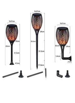 Cool Baby COOLBABY Large Solar Torch Lamp Waterproof Outdoor Dance Flame Lamp Can Be Inserted Into The Ground Or Installed Walls Landscape Decoration Path Courtyard Light 96 LED 2PCS  - Image 3