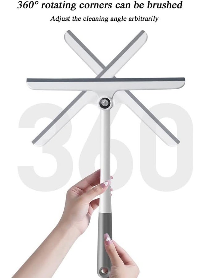 Window Squeegee Cleaning Tool, 2-in-1 Simple Squeegee Window Cleaner with 360-degree Rotatable Brush Head, Suitable for Screens, Tiles, Kitchens, Countertops, Glass - Image 4