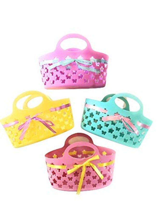 Greenbrier Plastic Easter Egg Basket with Handle, Easter Basket for Egg Hunt - Pink, Purple, Blue, Yellow Set of 4 - Image 2