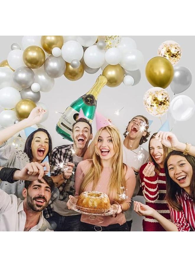 86 PCS Champagne Bottle Balloons Garland Arch Kit - Image 1