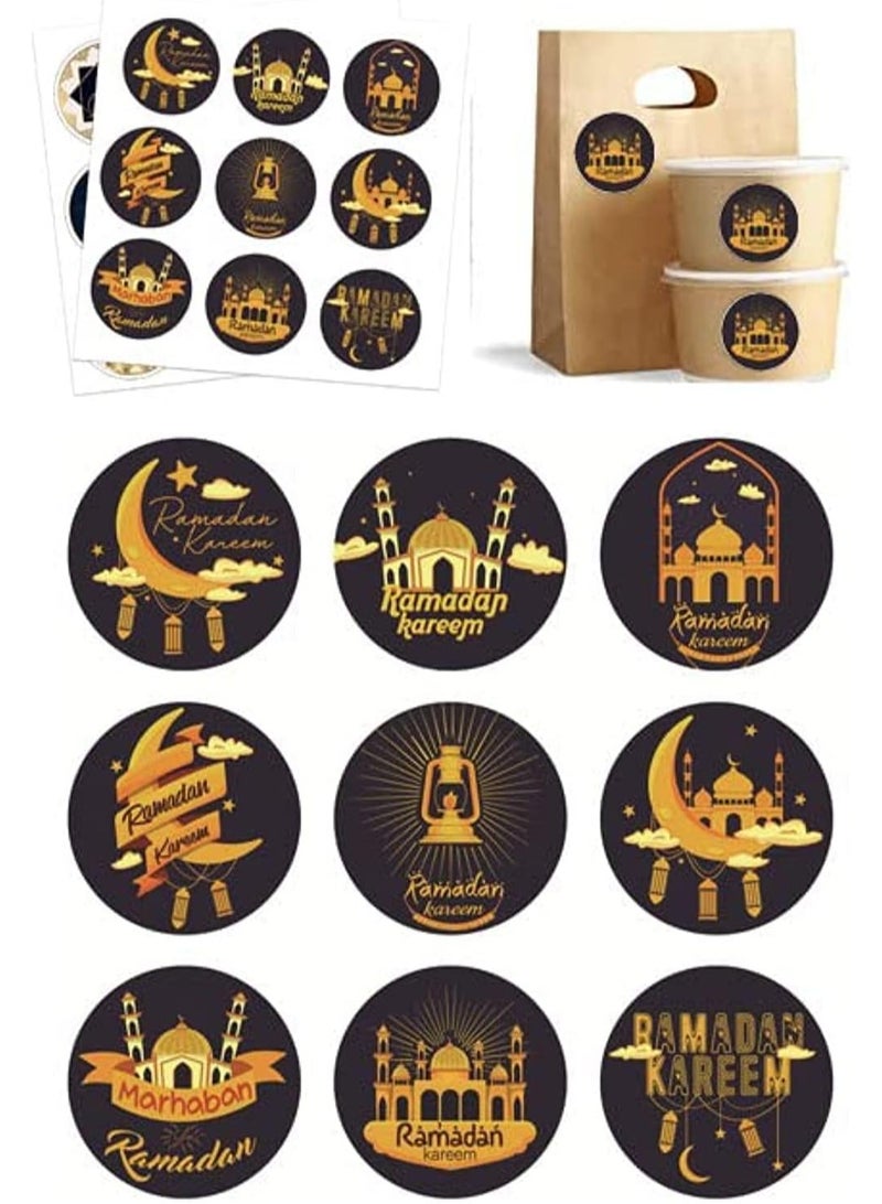 general 180 Pcs Eid Mubarak Stickers For Party Decorations Ramadan Sticker Kit Ramadan Kareem Labels For Eid Party Decorations - Image 2