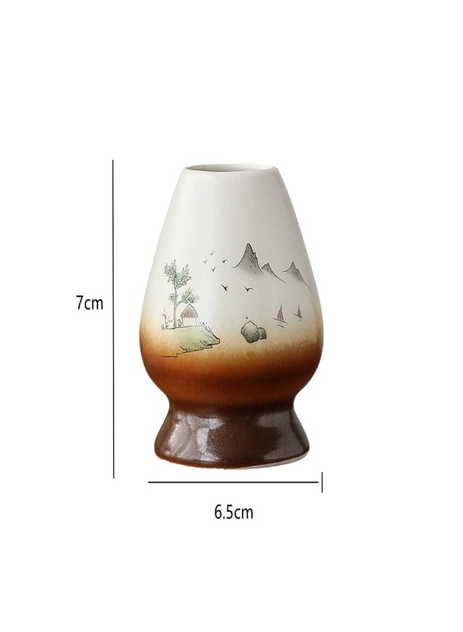 ZUHSA Matcha Tea Whisk Holder Ceramic Holder for Bamboo Matcha Chasen fit for Matcha Chasen Tea Set Accessories (Mountain) - Image 3