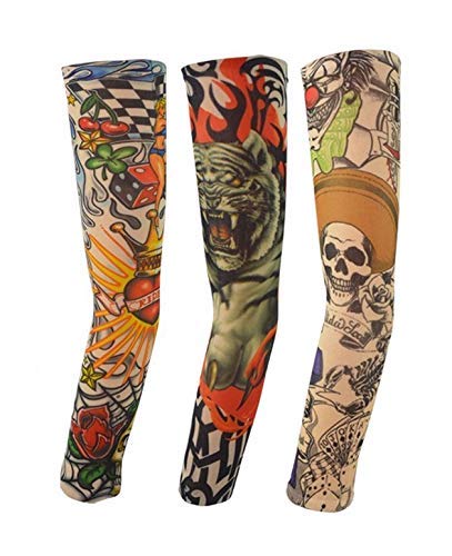 Atipriya Boys Multi color Printed Ultra thin Tattoo Sleeves (Free Size) (Pack of 3) - Image 1