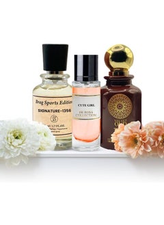 B BRAG B Brag Pack of 3 Velvet Oud 100ml Signature 1356 50ml Cute Girl 30ml Eau De Perfumes for Men and Women Best Arabic Perfume Women’s and Men’s Fragrances 