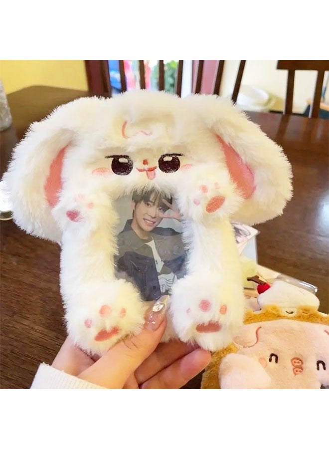Generic Kpop photocard Holder bag ID card protective cover cartoon plush card holder pendant compatible with ive/BTS three-inch small card - Image 1