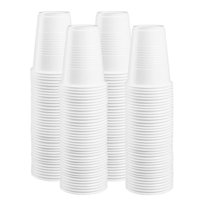 Comfy Package 7 oz  500 Count White Plastic Cups  Cold White Cups for Parties Disposable Drinking Cups for All occasions