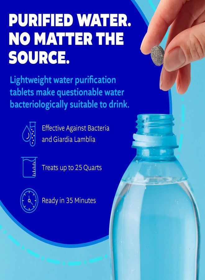 Potable Aqua Water Purification Treatment - Portable Drinking Water Treatment for Camping, Emergency Preparedness, Hurricanes, Storms, Survival, and Travel (50 Tablets), Black, single pack - Image 3
