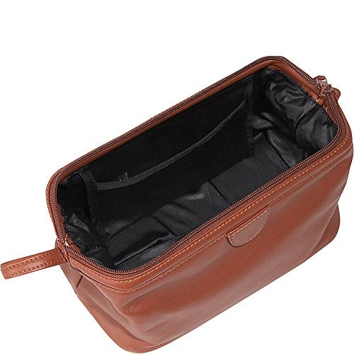 Royce Leather Toiletry Bag - Top Grain Cowhide Leather (Black) - Image 2