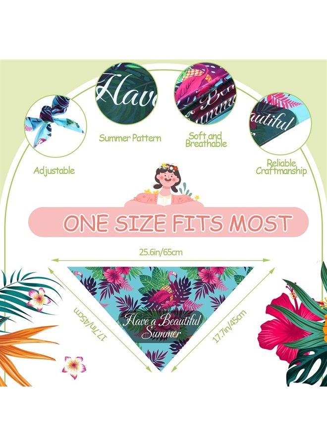 Kacctyen 100 Pcs Dog Pet Summer Bandanas Bulk Hawaiian Dog Scarf Puppy Bibs Seasonal Pet Accessaries Adjustable Dog Cat Outfit Cute Washable Flamingo Triangle Kerchief for Small to Medium Pet  - Image 4