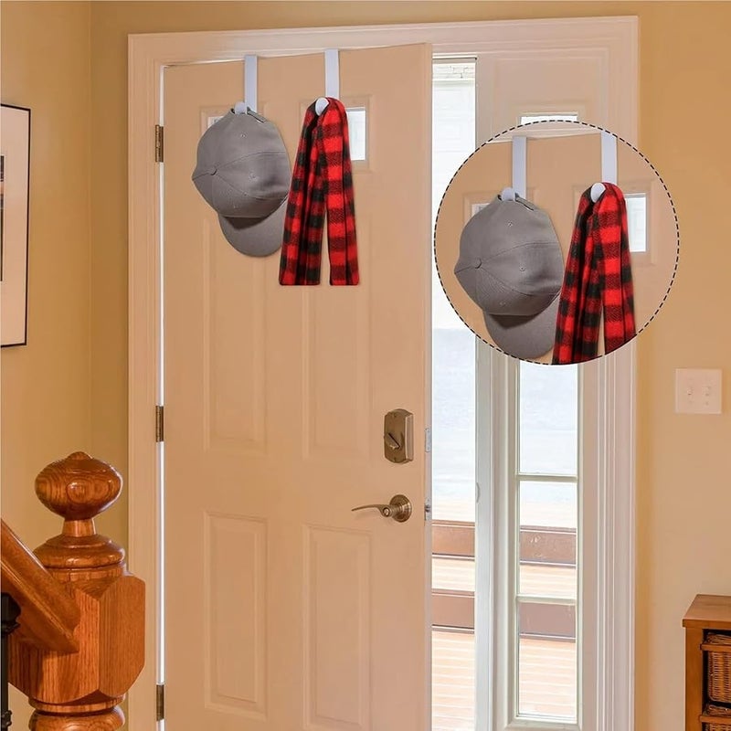 الخطافات البيضاء فوق الباب 24 قطعة لتعليق الملابس في المنزل المطبخ غرفة النوم - Image 5