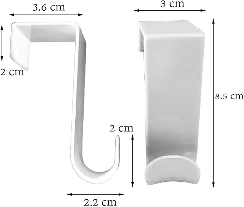 الخطافات البيضاء فوق الباب 24 قطعة لتعليق الملابس في المنزل المطبخ غرفة النوم - Image 3