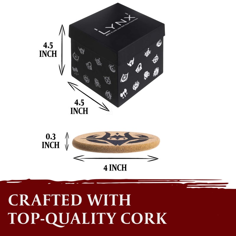 lynx HQ Cork DND Coasters - Set of 12 Class +1 DM Icon Coasters - Great Nerdy Gift for D&D Players  Gamers  DM  Men or Women- Dungeons & Dragons Accessories for Home Decor  Mugs  Drinks  Table Decoration - Image 4