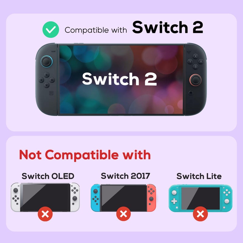 TIKOdirect Protective Case for Switch 2, Protected by Soft Full Skin Cover with Pretty Cute Pattern, Silicone Slim Shockproof Back and Grip Case for Switch 2, Black - Image 4