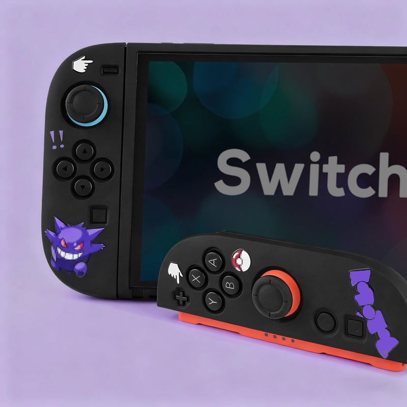 TIKOdirect Protective Case for Switch 2, Protected by Soft Full Skin Cover with Pretty Cute Pattern, Silicone Slim Shockproof Back and Grip Case for Switch 2, Black - Image 5