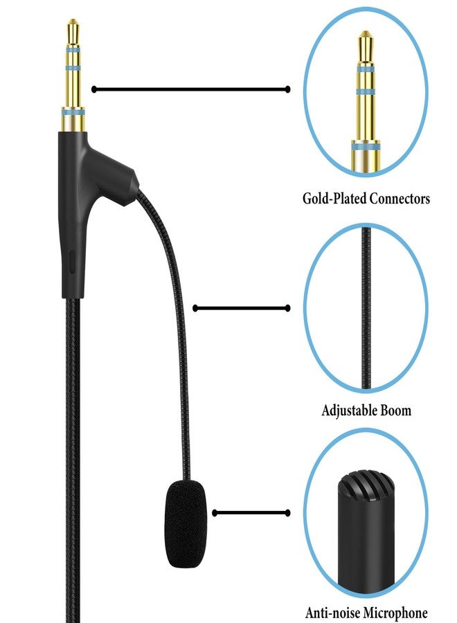 Geekria Boom Mic Headphones Cable Compatible with Sony WH-1000XM6 WH-1000XM5 WH-1000XM4 ULT Wear, 3.5mm Jack Nylon Braided Replacement Cord with Boom Microphone for Gaming & Meeting (5.6ft) - Image 3