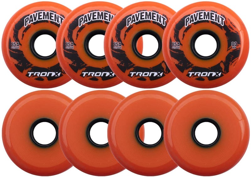 TronX Outdoor Pavement Asphalt Inline Roller Hockey Wheels 8 Pack 76mm