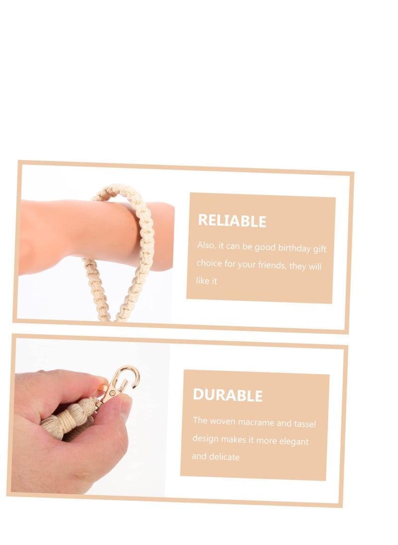 SYOSI - 3pcs Tassel Keychain Camera Keychain Camera Lanyard Boho Keychain Macrame Bag Charm Wrist Bangle Keyring - Image 1