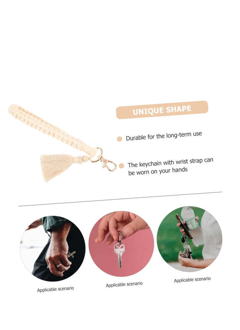 SYOSI - 3pcs Tassel Keychain Camera Keychain Camera Lanyard Boho Keychain Macrame Bag Charm Wrist Bangle Keyring - Image 1