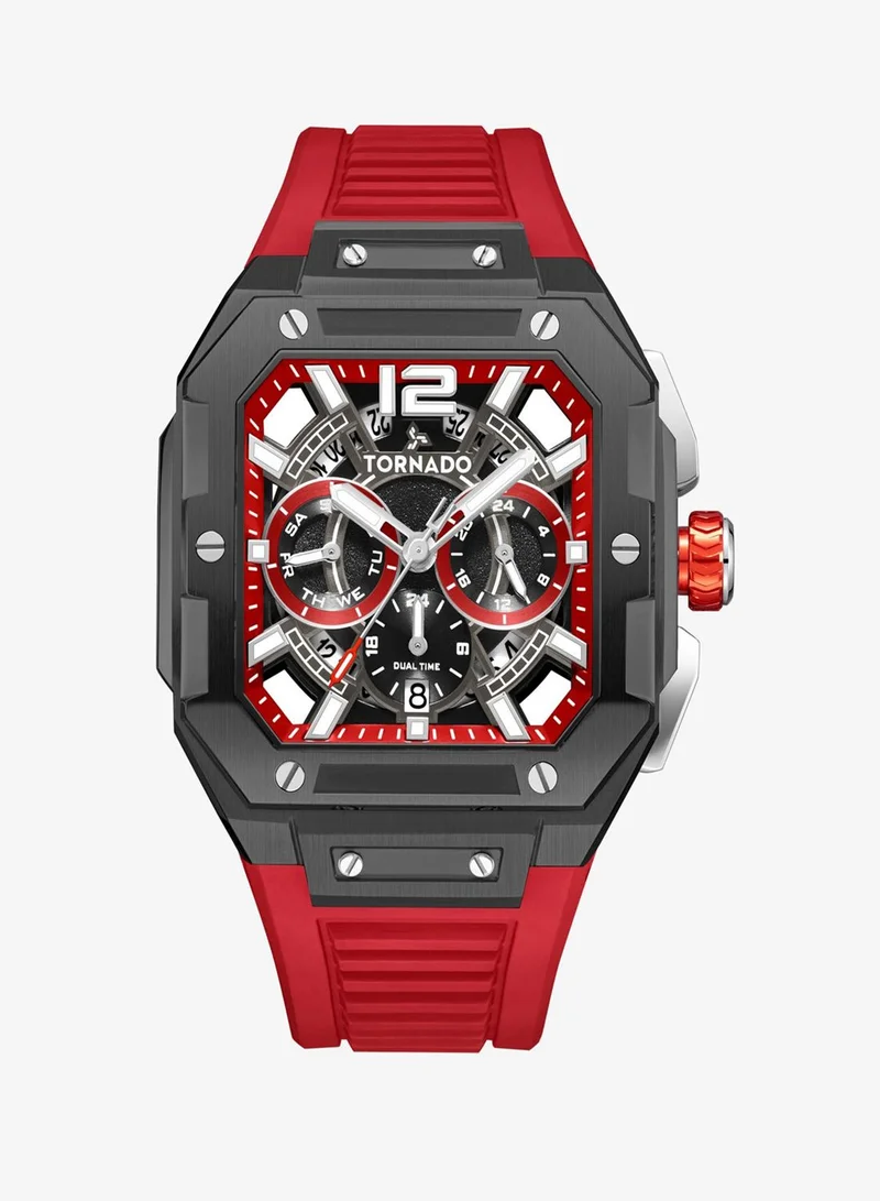 Tornado Men's FKM strap Multi Function Watch T26101-XFRR - 44mm mm