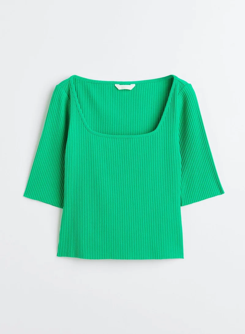 اتش اند ام Square Neck Ribbed Top