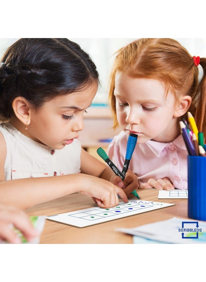 Scribbledo Dry Erase Ten Frame Board - 4" X 12" Double Sided Dry Erase Boards For Kids To Visualize And Practice Base 10 Number Concepts - Math Practice Board For Home School And Classroom  - Image 4